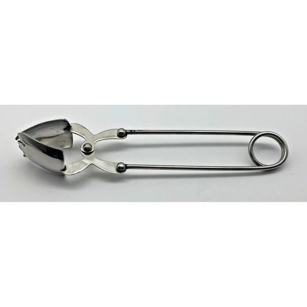 Pottery Barn Aston Ice Tongs Silver Bar Tool Barware w/Box